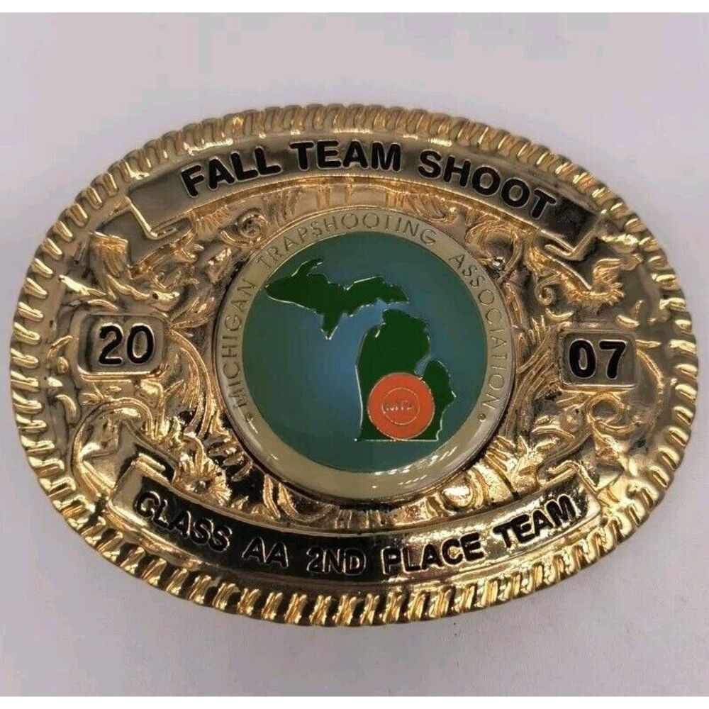 Shooting Gold Fall Team Shoot 2007 Class AA 2nd Place Team Belt Buckle